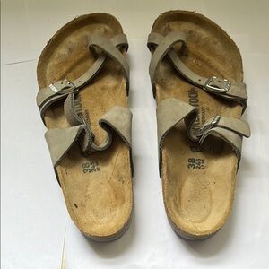 Birkenstock Light Gray Suede Sandals